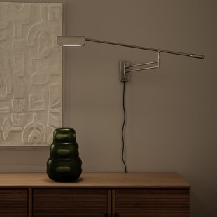 Scharnierende wandlamp, satijn nikkel, Phili
