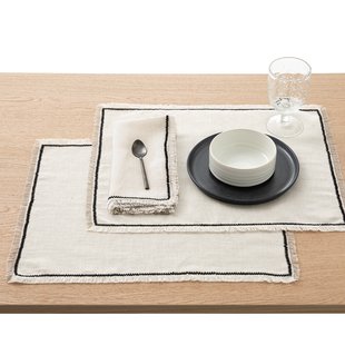 Set van 2 placemats linnen/katoen Menorca