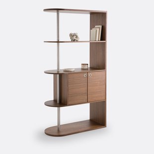 Schap of kamerscherm, walnootfineer en LUXYL staal