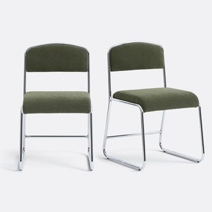 Set van 2 stoelen van chroom en stof Celestina