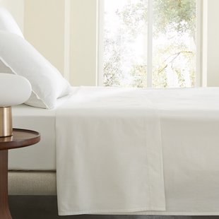 Plat laken in gewassen perkal katoen, Sabbal