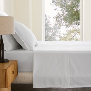 Plat laken in gewassen katoensatijn, Saria