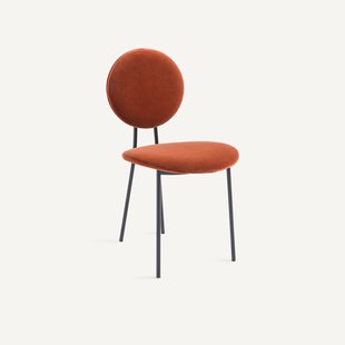 Medaillonstoel van staal en fluweel Rossy