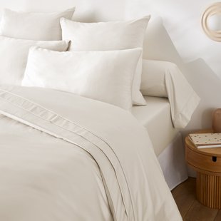 Dekbedovertrek in katoensatijn, Opale