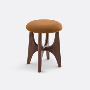 Met massief walnotenhout beklede kruk, Malvita