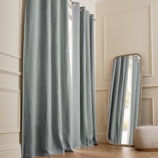 Verduisteringsgordijn van gewassen linnen, oogjes, Private