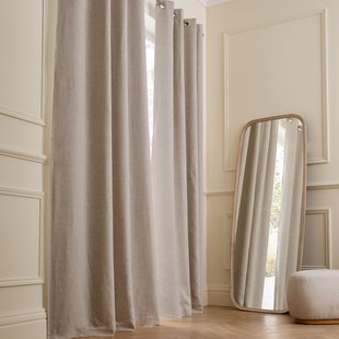 Verduisteringsgordijn van gewassen linnen, oogjes, Private