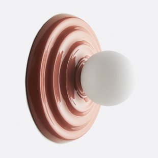 Wand- of plafondlamp, keramiek en opaline glas, diameter 24,5 cm, HOLI