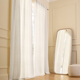 Bouclé gordijn, verborgen patjes, Belvini