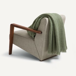 Effen plaid, wol en polyamide, Mantas