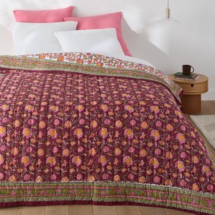 Gewatteerde katoenen sprei met blokprint, Manassi