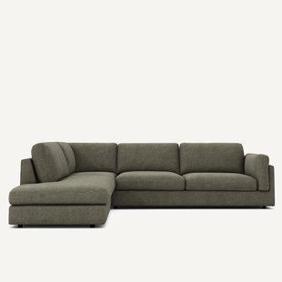 Katoenen en linnen hoekbank met longchair, César