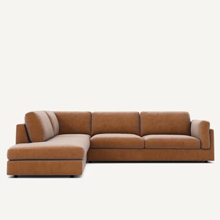 Hoekslaapbank met longchair van badstof, César