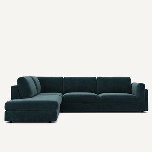 Omvormbare hoekbank, chenille fluweel, CÉSAR