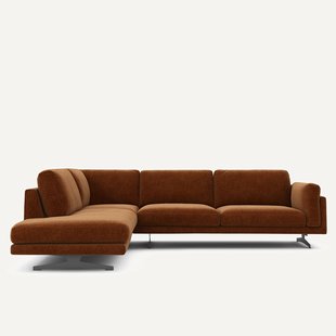 Chenille fluwelen hoekbank met longchair, César