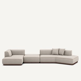 Open hoekbank links XL structuur viscose linnen, JACOPO