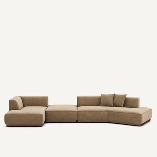 Open hoekbank links XL in gemêleerde stof, Jacopo