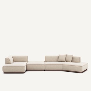 Open hoekbank links XL in gemêleerde stof, Jacopo