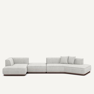 Open hoekbank links XL in gevlekte canvas, Jacopo