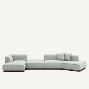 Open hoekbank links XL in gevlekte canvas, Jacopo