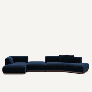 Open hoekbank links XL fluweel, Jacopo