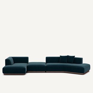 Open hoekbank links XL fluweel, Jacopo