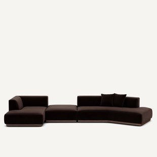 Open hoekbank links XL fluweel, Jacopo