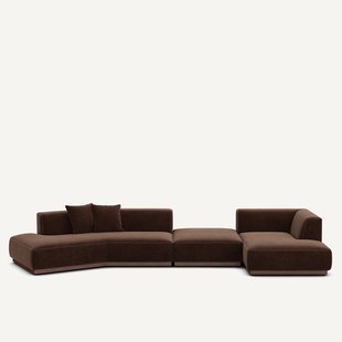 Open hoekbank rechts XL chenille fluweel, Jacopo