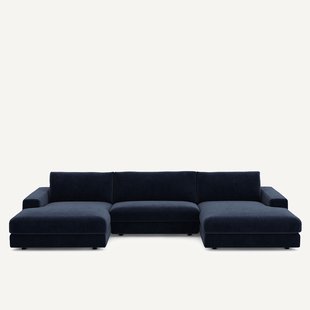 5-zits panoramabank fluweel chenille, Skander