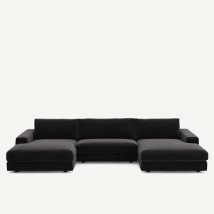 5-zits panoramabank fluweel chenille, Skander