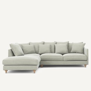 Omvormbare hoekbank in stonewashed fluweel, Lazare