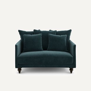 2-zits compacte bank in chenille fluweel, Lazare