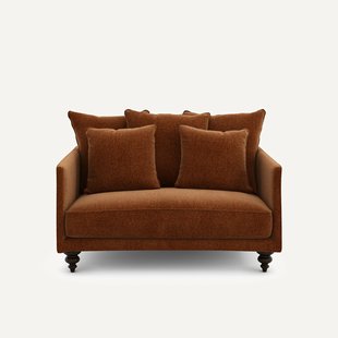 2-zits compacte bank in chenille fluweel, Lazare