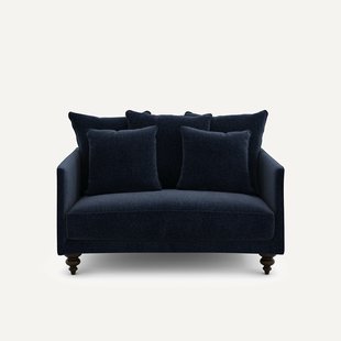 2-zits compacte bank in chenille fluweel, Lazare