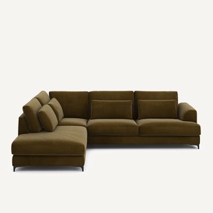 Omvormbare hoekbank links, fluweel, Marsile