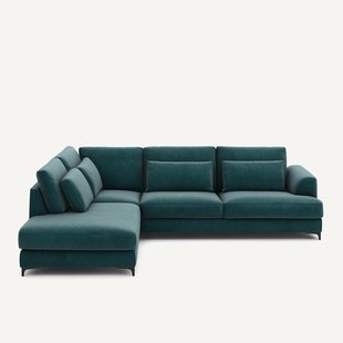 Omvormbare hoekbank links, fluweel, Marsile
