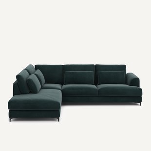 Omvormbare hoekbank links, fluweel, Marsile