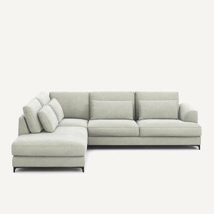 Omvormbare hoekbank links, stonewashed fluweel, Marsile