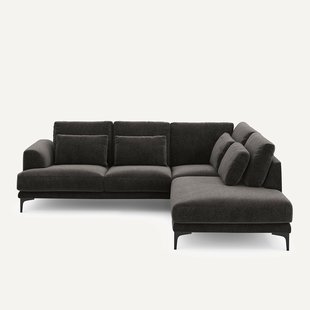 Hoekbank rechts in chenille fluweel, Marsile