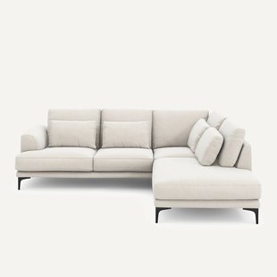 Hoekbank rechts in chenille fluweel, Marsile