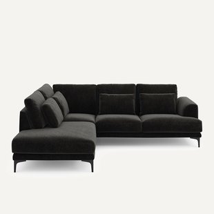 Hoekbank links fluweel chenille Marsile