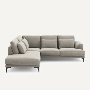 Hoekbank links fluweel chenille Marsile