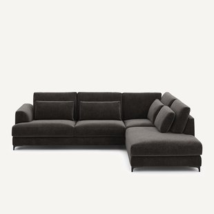 Omvormbare hoekbank rechts in chenille fluweel, Marsile