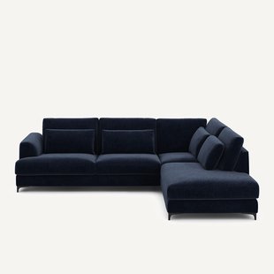 Omvormbare hoekbank rechts in chenille fluweel, Marsile