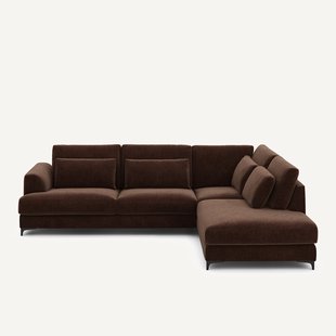 Omvormbare hoekbank rechts in chenille fluweel, Marsile