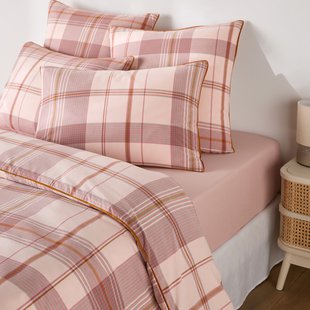 Dekbedovertrek in gewassen katoen, geweven-geverfde ruitjes, DOLLON