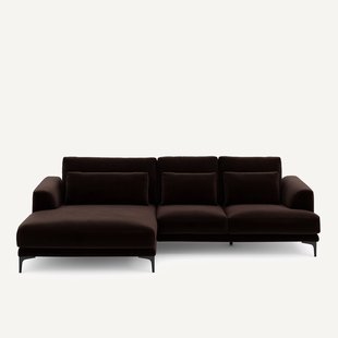 XL hoekbank links in fluweel, MARSILE