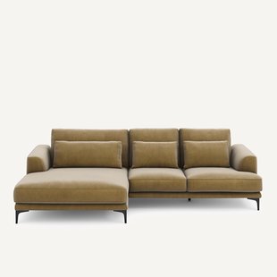 XL hoekbank links in fluweel, MARSILE