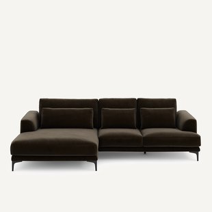 XL hoekbank links in fluweel, MARSILE