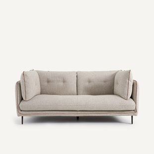 Compacte bank in viscose met structuur en linnen, BOTERO